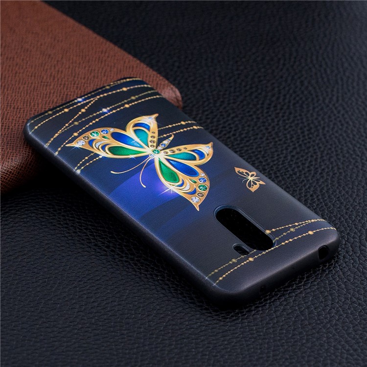 Pattern Printing Embossment Soft TPU Mobile Phone Case for Xiaomi Pocophone F1 / Poco F1 (India) - Colorized Butterfly-7