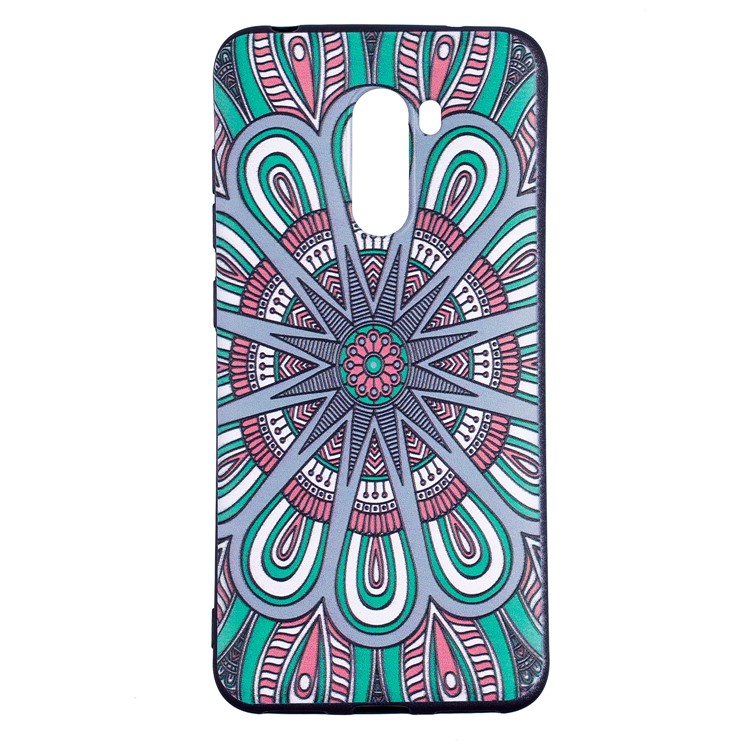 Pattern Printing Embossment Soft TPU Mobile Phone Cover for Xiaomi Pocophone F1 / Poco F1 (India) - Symmetric Pattern-2