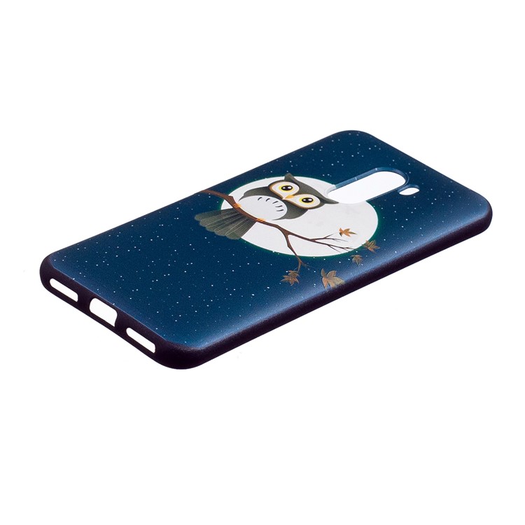 Pattern Printing Embossment Soft TPU Cell Phone Cover for Xiaomi Pocophone F1 / Poco F1 (India) - Owl on Branch-3