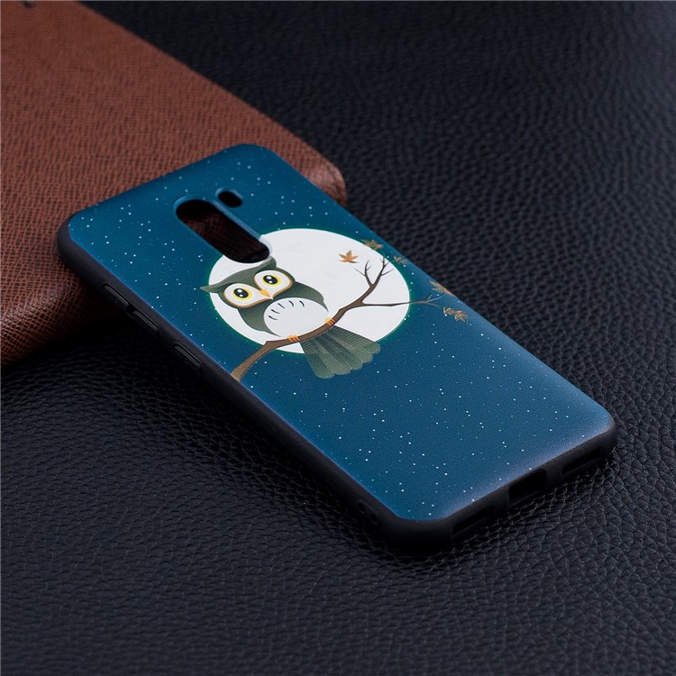 Pattern Printing Embossment Soft TPU Cell Phone Cover for Xiaomi Pocophone F1 / Poco F1 (India) - Owl on Branch-6