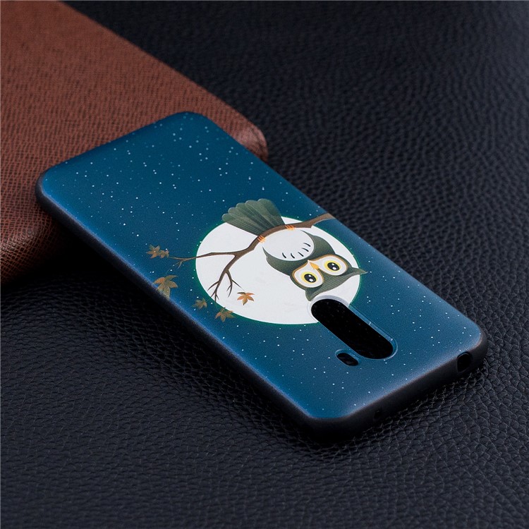 Pattern Printing Embossment Soft TPU Cell Phone Cover for Xiaomi Pocophone F1 / Poco F1 (India) - Owl on Branch-7