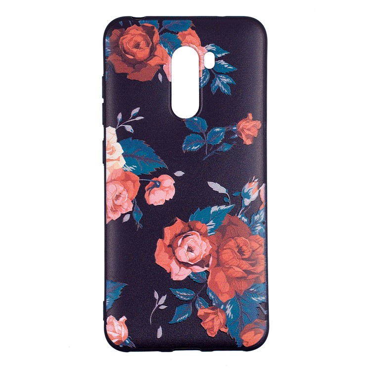 Pattern Printing Embossment Soft TPU Back Case for Xiaomi Pocophone F1 / Poco F1 (India) - Vivid Flowers-2