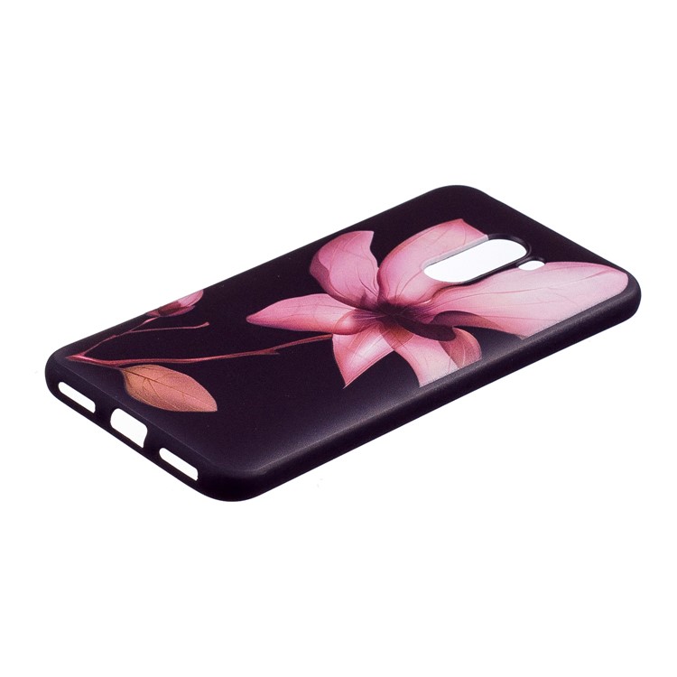Copertina Stampata In Rilievo TPU Soft Cover Posteriore Per Pony F1 Xiaomi / Poco F1 (india) - Fiore Rosa-3
