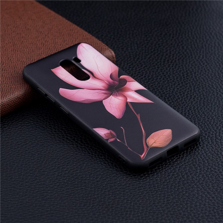 Copertina Stampata In Rilievo TPU Soft Cover Posteriore Per Pony F1 Xiaomi / Poco F1 (india) - Fiore Rosa-6