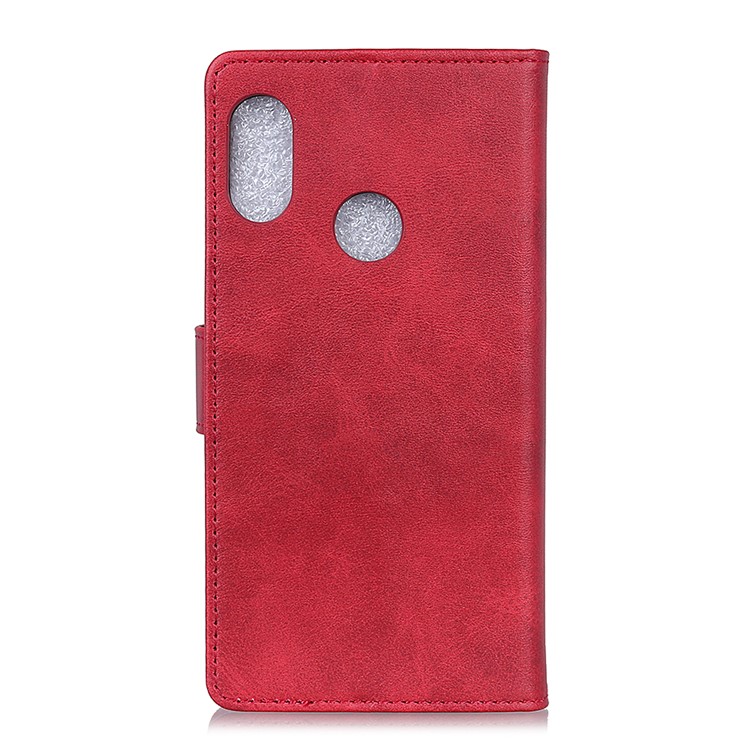 Matte Leather Flip Cover Stand Wallet Phone Case for Xiaomi Redmi note6 Pro - Red-3