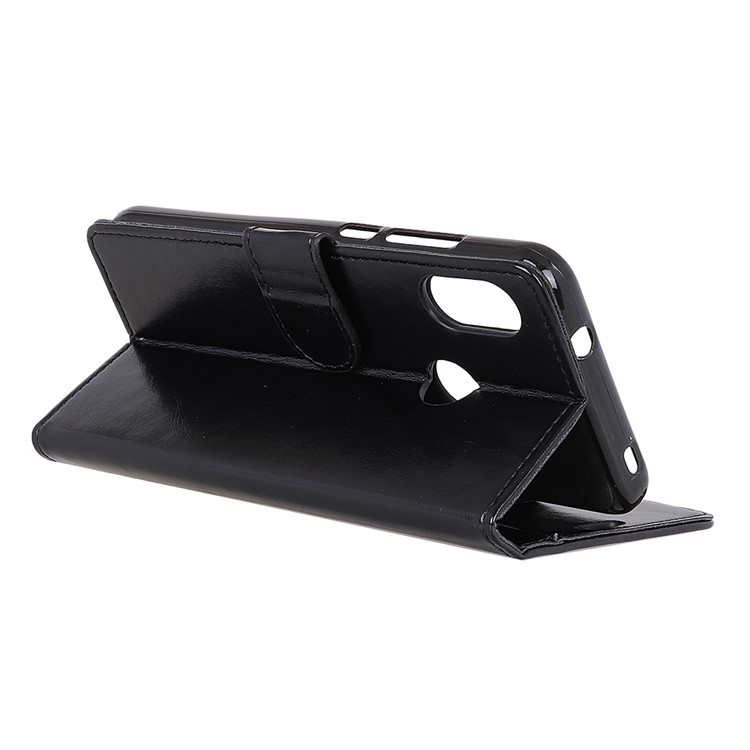 Crazy Horse Magnetic Stand Wallet Leather Mobile Phone Case for Xiaomi Redmi Note 6 Pro - Black-8