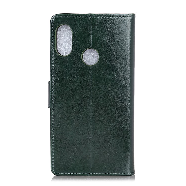 Crazy Horse Magnetic Stand Wallet Leather Mobile Phone Shell for Xiaomi Redmi Note 6 Pro - Green-3