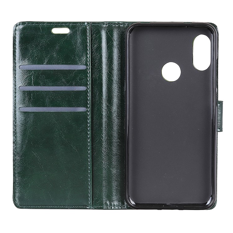 Crazy Horse Magnetic Stand Wallet Leather Mobile Phone Shell for Xiaomi Redmi Note 6 Pro - Green-4