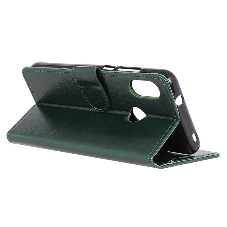 Crazy Horse Magnetic Stand Wallet Leather Mobile Phone Shell for Xiaomi Redmi Note 6 Pro - Green-8