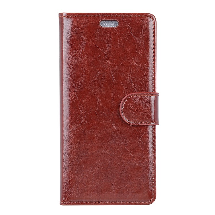 Crazy Horse Texture Magnetic Stand Wallet Leather Cell Phone Case for Xiaomi Redmi Note 6 Pro - Brown-2