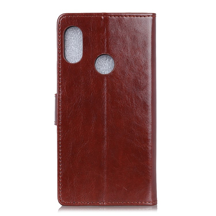 Crazy Horse Texture Magnetic Stand Wallet Leather Cell Phone Case for Xiaomi Redmi Note 6 Pro - Brown-3