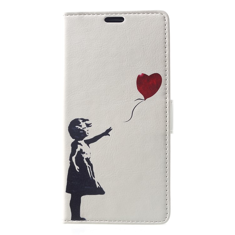 Pattern Printing Wallet Stand Leather Phone Case for Xiaomi Pocophone F1 / Poco F1 (India) - Girl Releasing Balloon-3