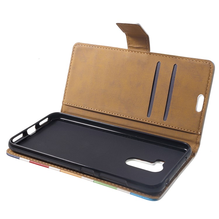 Pattern Printing Wallet Stand Leather Phone Shell for Xiaomi Pocophone F1 / Poco F1 (India) - Colorized Stripes-5