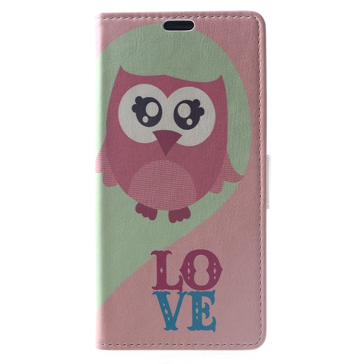 Pattern Printing Wallet Stand Leather Cell Phone Case for Xiaomi Pocophone F1 / Poco F1 (India) - Owl and Love Word-1