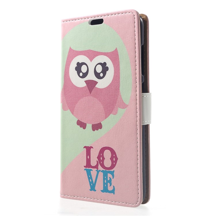 Pattern Printing Wallet Stand Leather Cell Phone Case for Xiaomi Pocophone F1 / Poco F1 (India) - Owl and Love Word-3