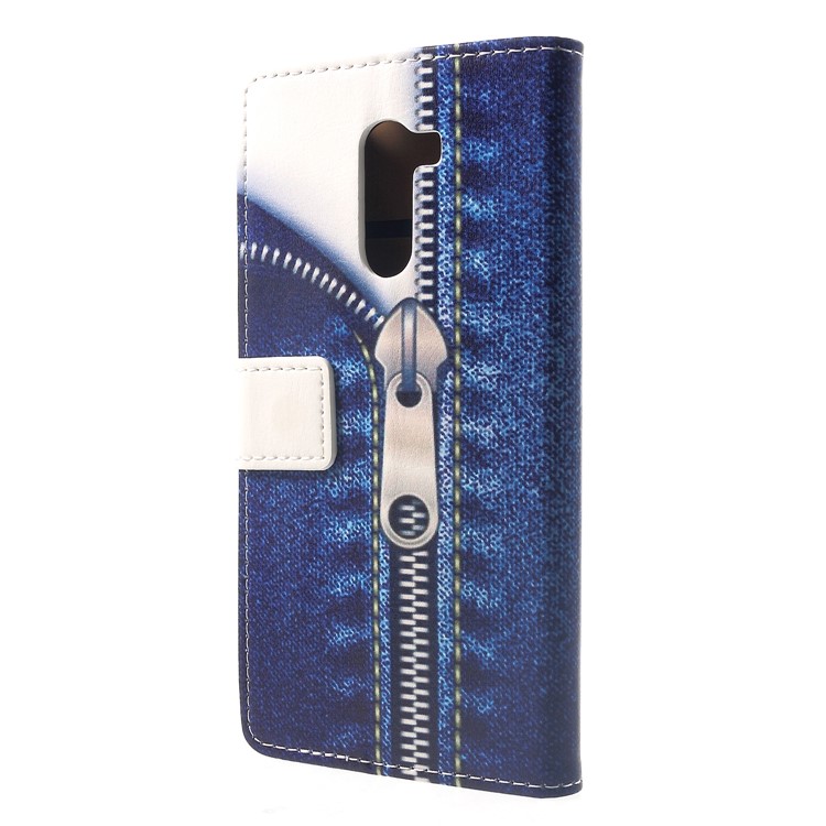 Pattern Printing Wallet Stand Leather Cell Phone Cover for Xiaomi Pocophone F1 / Poco F1 (India) - Jeans with Zipper-2