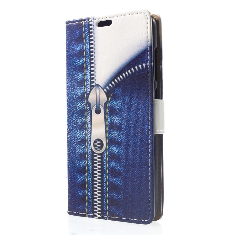 Pattern Printing Wallet Stand Leather Cell Phone Cover for Xiaomi Pocophone F1 / Poco F1 (India) - Jeans with Zipper-3