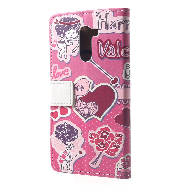 Pattern Printing Wallet Stand Leather Flip Casing for Xiaomi Pocophone F1 / Poco F1 (India) - Kissing Lovers-2