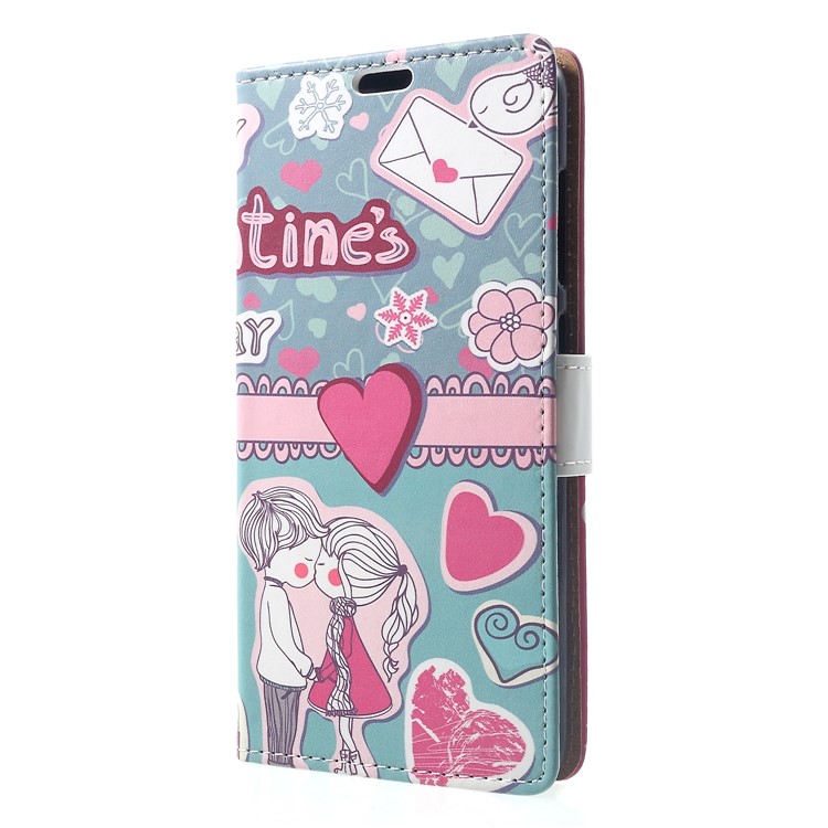 Pattern Printing Wallet Stand Leather Flip Casing for Xiaomi Pocophone F1 / Poco F1 (India) - Kissing Lovers-3
