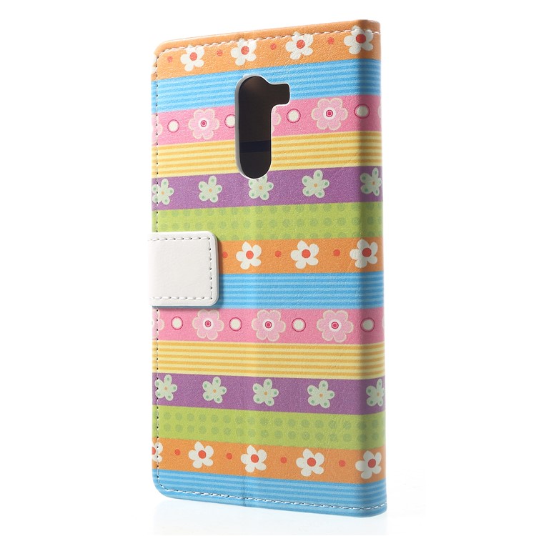 Pattern Printing Wallet Stand Leather Mobile Casing for Xiaomi Pocophone F1 / Poco F1 (India) - Colorful Stripes & Flowers-2