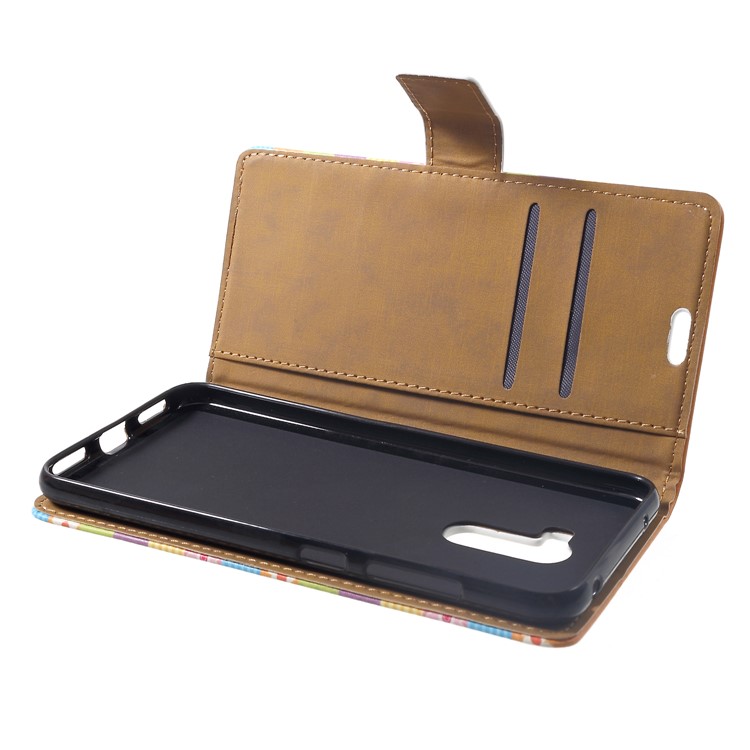 Pattern Printing Wallet Stand Leather Mobile Casing for Xiaomi Pocophone F1 / Poco F1 (India) - Colorful Stripes & Flowers-5