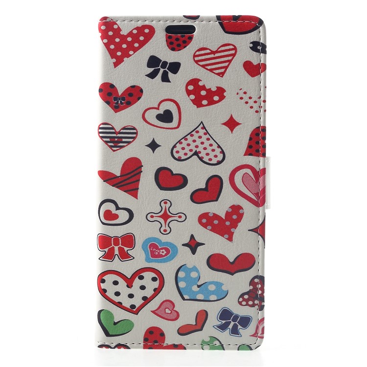 Pattern Printing Wallet Stand Leather Phone Accessory Case for Xiaomi Pocophone F1 / Poco F1 (India) - Hearts and Polka Dots-1