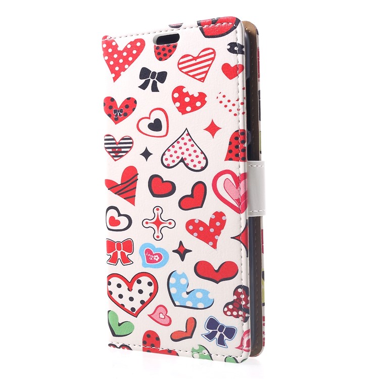 Pattern Printing Wallet Stand Leather Phone Accessory Case for Xiaomi Pocophone F1 / Poco F1 (India) - Hearts and Polka Dots-3