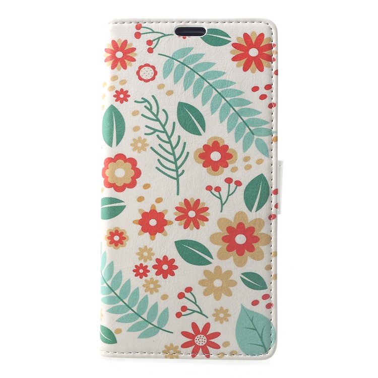 Pattern Printing Wallet Stand Leather Cover Casing for Xiaomi Pocophone F1 / Poco F1 (India) - Flowers and Leaves-1