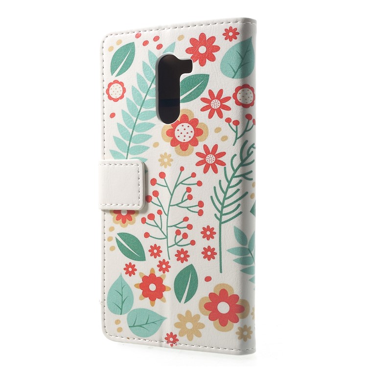 Pattern Printing Wallet Stand Leather Cover Casing for Xiaomi Pocophone F1 / Poco F1 (India) - Flowers and Leaves-2