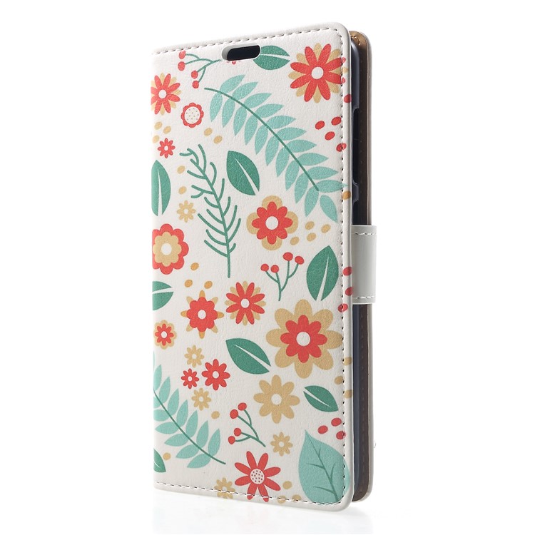 Pattern Printing Wallet Stand Leather Cover Casing for Xiaomi Pocophone F1 / Poco F1 (India) - Flowers and Leaves-3