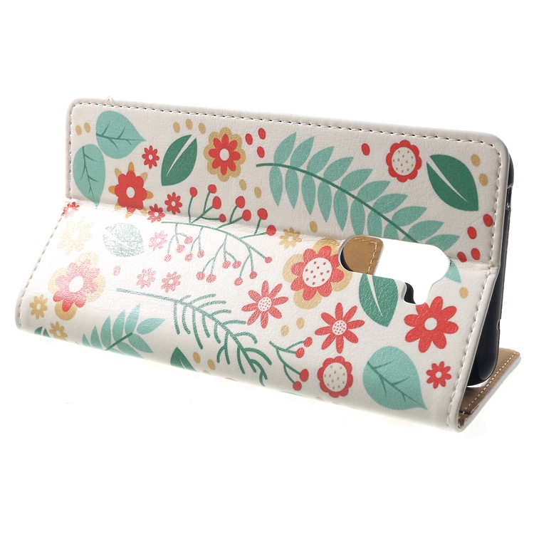 Pattern Printing Wallet Stand Leather Cover Casing for Xiaomi Pocophone F1 / Poco F1 (India) - Flowers and Leaves-4