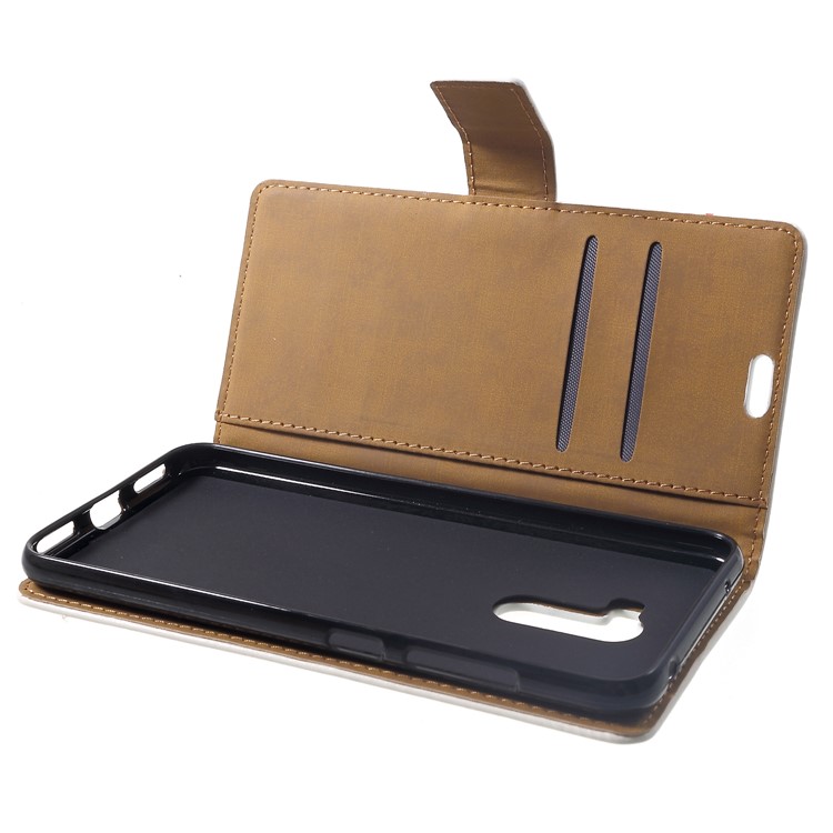 Pattern Printing Wallet Stand Leather Cover Casing for Xiaomi Pocophone F1 / Poco F1 (India) - Flowers and Leaves-5