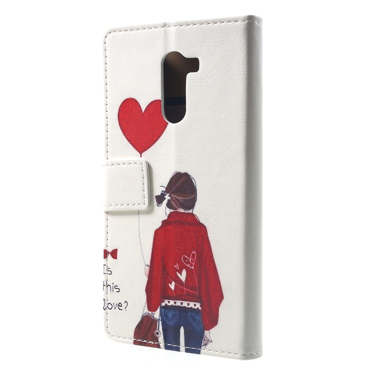 Pattern Printing Wallet Stand Leather Mobile Phone Cover for Xiaomi Pocophone F1 / Poco F1 (India) - Girl Holding Heart Balloon-2