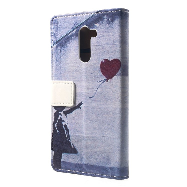 Pattern Printing Wallet Stand Leather Smartphone Cover for Xiaomi Pocophone F1 / Poco F1 (India) - Retro Girl Flying Balloon-2