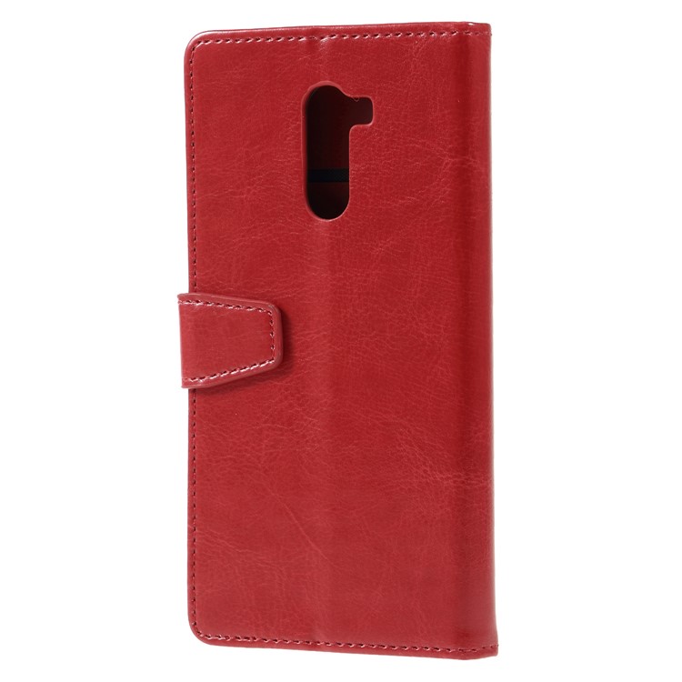 Crazy Horse Wallet Leather Stand Case for Xiaomi Pocophone F1 / Poco F1 (India) - Red-2