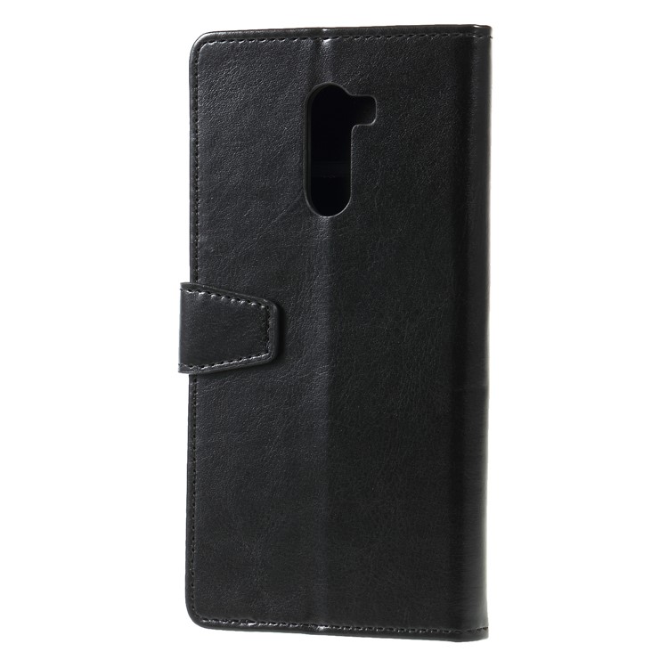 Crazy Horse Wallet Leather Stand Flip Magnetic Casing for Xiaomi Pocophone F1 / Poco F1 (India) - Black-2