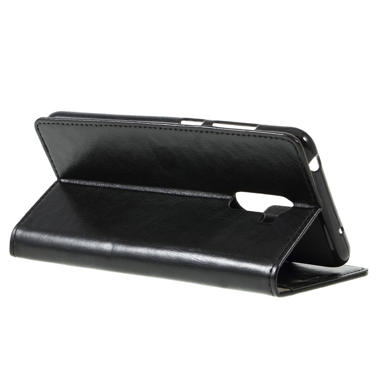 Crazy Horse Wallet Leather Stand Flip Magnetic Casing for Xiaomi Pocophone F1 / Poco F1 (India) - Black-5