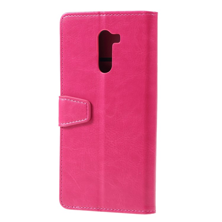 Crazy Horse Wallet Leather Stand Mobile Phone Case for Xiaomi Pocophone F1 / Poco F1 (India) - Rose-2