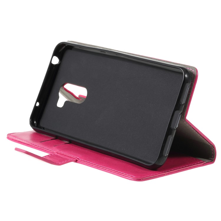 Crazy Horse Wallet Leather Stand Mobile Phone Case for Xiaomi Pocophone F1 / Poco F1 (India) - Rose-4
