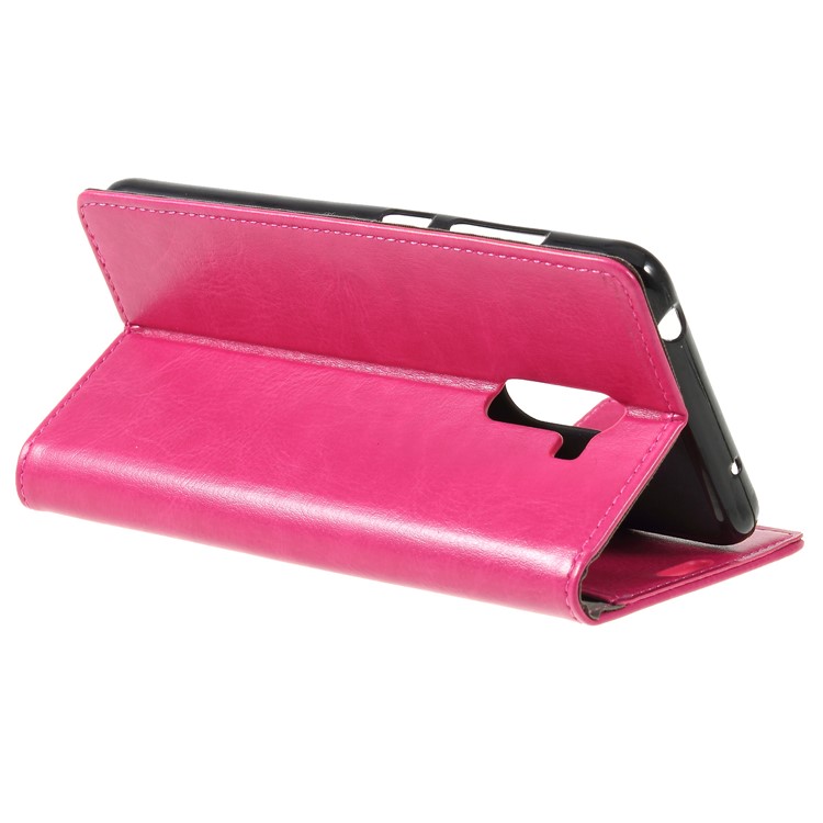 Crazy Horse Wallet Leather Stand Mobile Phone Case for Xiaomi Pocophone F1 / Poco F1 (India) - Rose-5