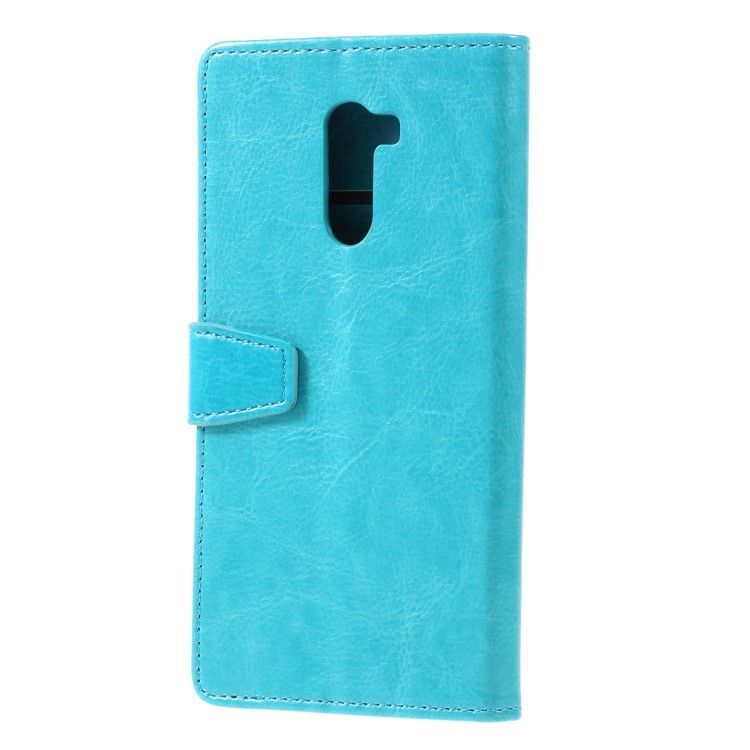 For Xiaomi Pocophone F1 / Poco F1 (India) Crazy Horse Wallet Leather Stand Cover Shell - Blue-2