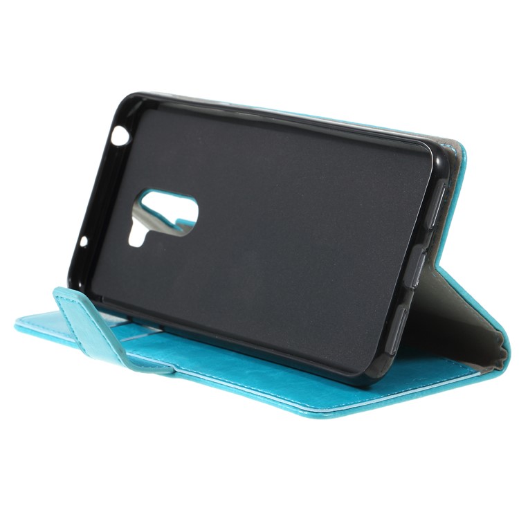For Xiaomi Pocophone F1 / Poco F1 (India) Crazy Horse Wallet Leather Stand Cover Shell - Blue-4