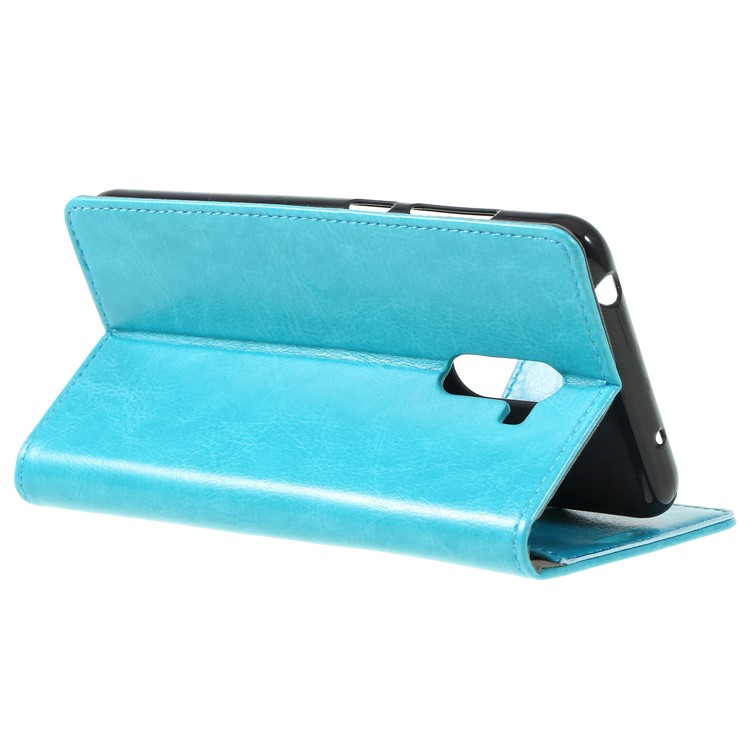 For Xiaomi Pocophone F1 / Poco F1 (India) Crazy Horse Wallet Leather Stand Cover Shell - Blue-5