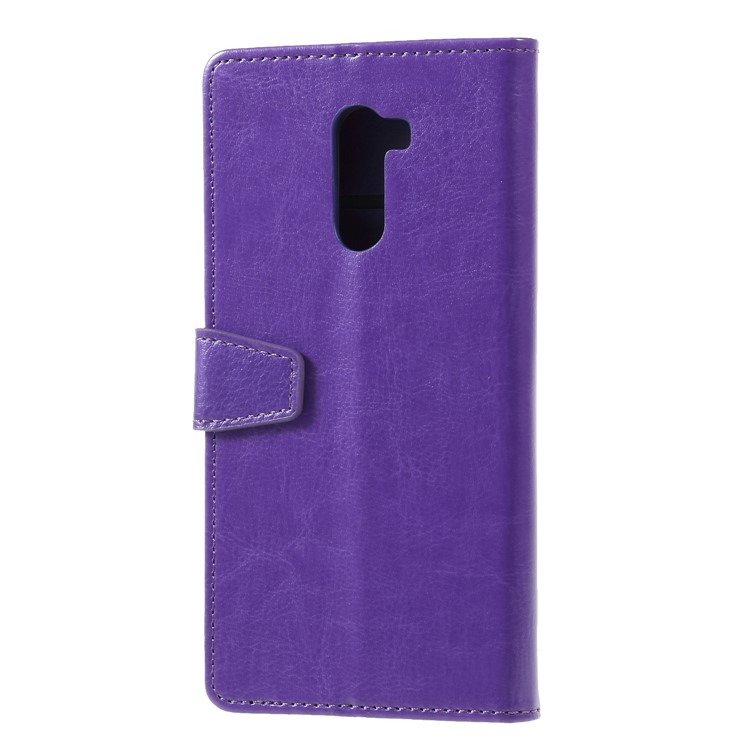 Crazy Horse Wallet Leather Stand Phone Magnetic Flip Casing for Xiaomi Pocophone F1 / Poco F1 (India) - Purple-2