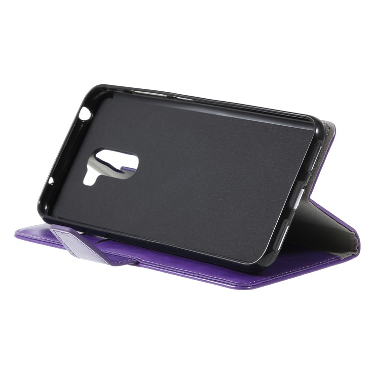 Crazy Horse Wallet Leather Stand Phone Magnetic Flip Casing for Xiaomi Pocophone F1 / Poco F1 (India) - Purple-4
