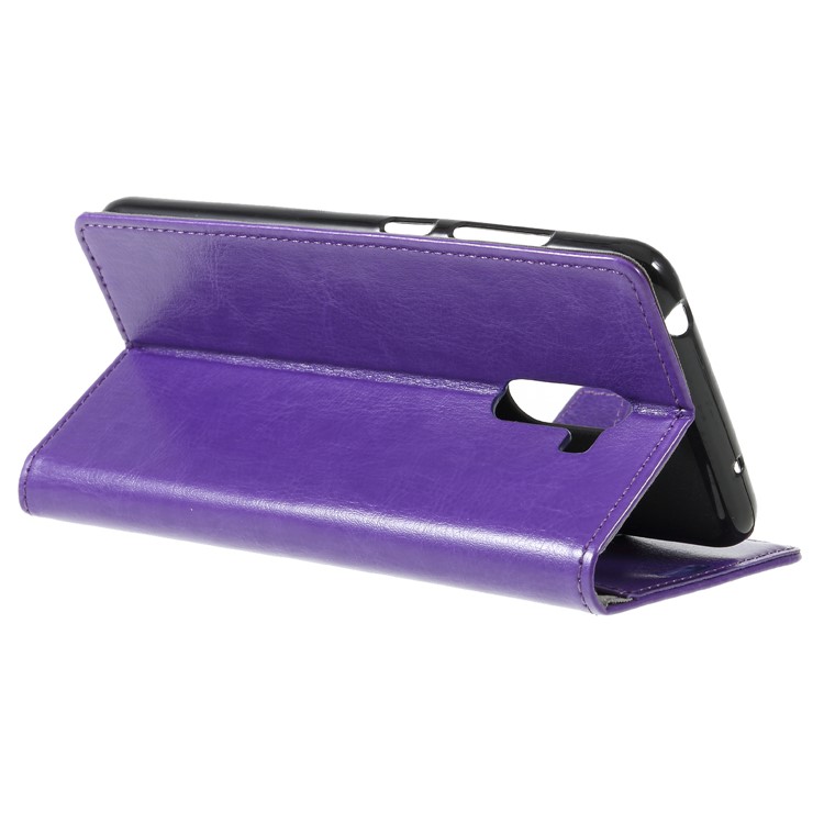 Crazy Horse Wallet Leather Stand Phone Magnetic Flip Casing for Xiaomi Pocophone F1 / Poco F1 (India) - Purple-5