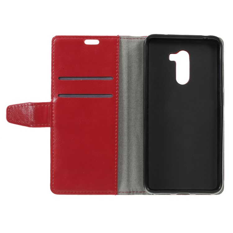 Crazy Horse Wallet Stand Leather Phone Case for Xiaomi Pocophone F1 / Poco F1 (India) - Red-6