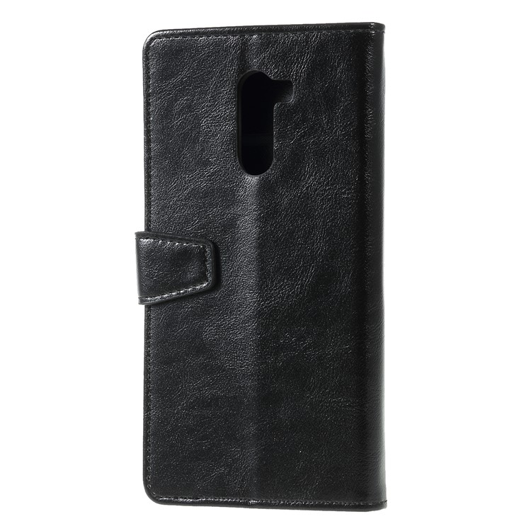 Crazy Horse Wallet Stand Leather Magnetic Cover for Xiaomi Pocophone F1 / Poco F1 (India) - Black-2