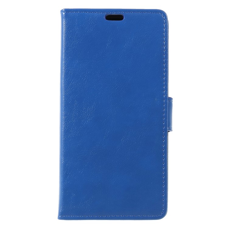 Crazy Horse Wallet Stand Leather Folio Phone Cover Shell for Xiaomi Pocophone F1 / Poco F1 (India) - Blue-1