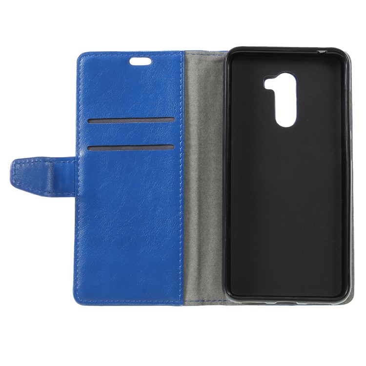 Crazy Horse Wallet Stand Leather Folio Phone Cover Shell for Xiaomi Pocophone F1 / Poco F1 (India) - Blue-6